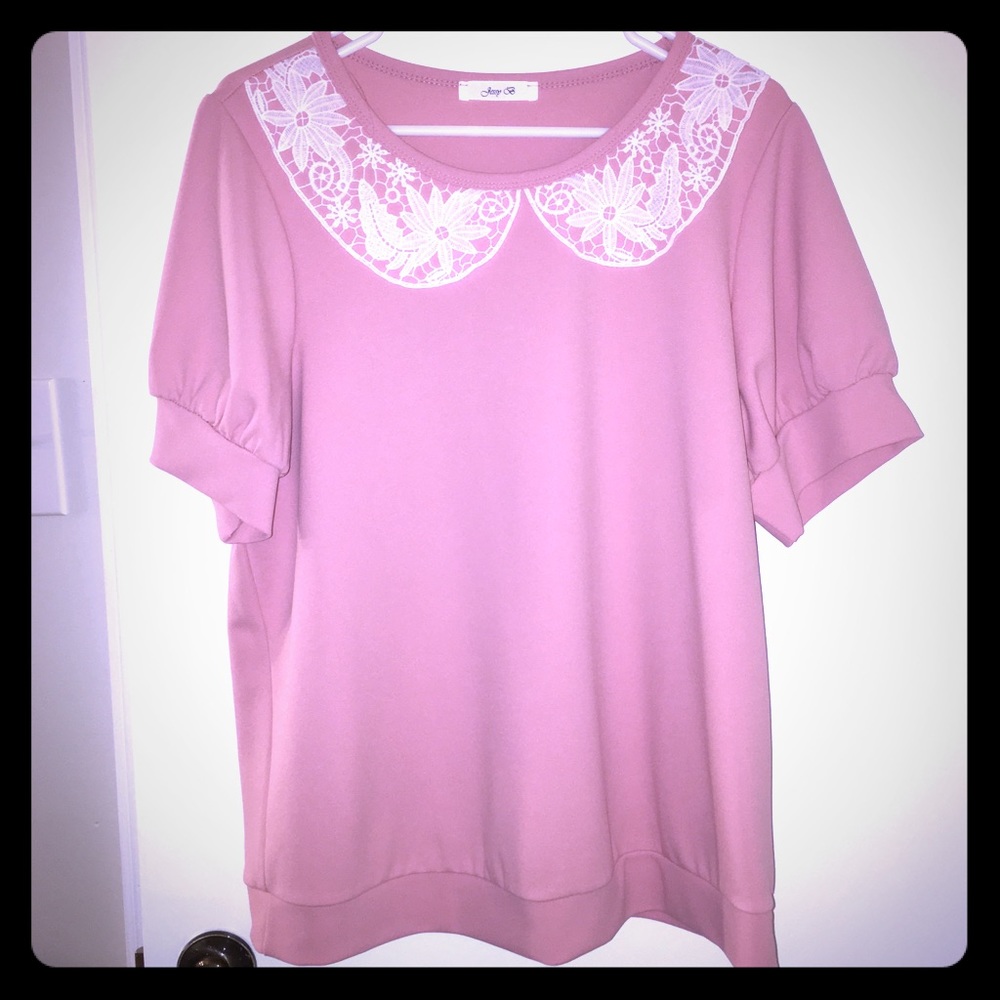 ModCloth dusty pink lace bib top